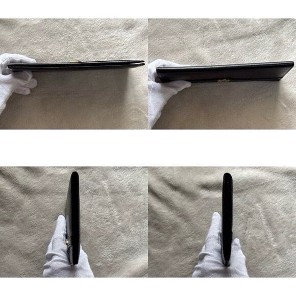 Authentic Vintage Christian Dior Black Leather Bi-fold Long Wallet - Picture 8 of 9